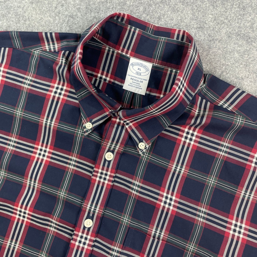 Brooks Brothers 1818 The Original Polo Shirt Mens Button Up Shirt XL Navy